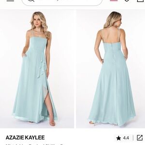 Azazie Kaylee Light Blue - Mist Chiffon Dress - A0